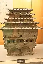 A pottery tower from the Han dynasty (202 BC – AD 220)