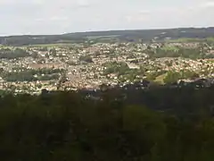 The town enjoys the Sun's rays as shade approaches