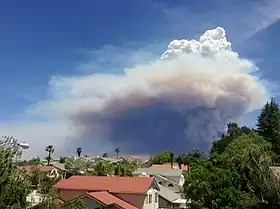 Powerhouse fire on the afternoon of June 1, 2010, as seen from Santa Clarita, CA.