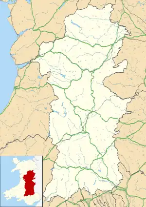 Erwood transmitting station is located in Powys