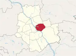 Location of Praga-South within Warsaw