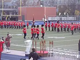 The Royal Regiment of Canada's full dress uniform includes a scarlet tunic.