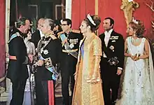 The Netherlands' Prince Bernhard, Shah of Persia and Queen Farah, Tehran, 1970s