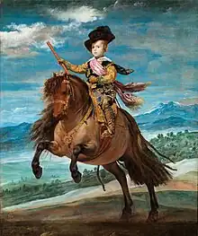 Balthasar Charles, in riding pose, by Velázquez, c. 1635