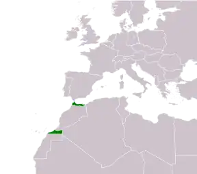 Map of the protectorate's northern zone (Spanish Morocco proper) and southern zone (Cape Juby)