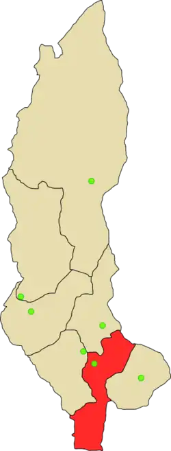 Location of Chachapoyas in the Amazonas Region