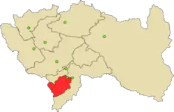 Location of Chupaca in the Junín Region