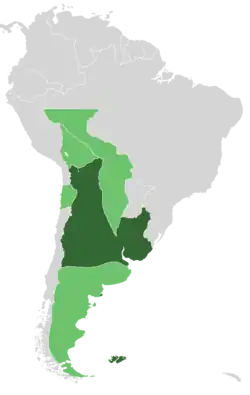 Location of Provincias del Río de la Plata