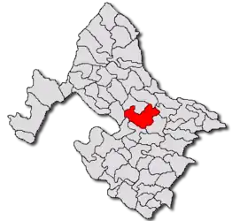 Location in Mehedinți County