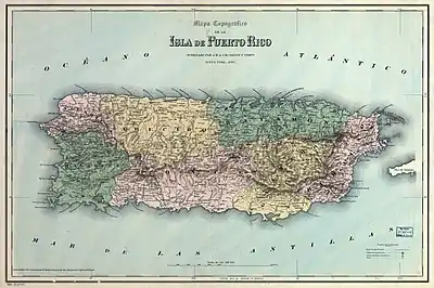 Image 18Map of the departments of Puerto Rico during Spanish provincial times (1886). (from History of Puerto Rico)