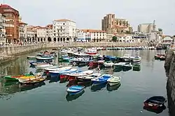 Port of Castro Urdiales, with the Church of Santa María de la Asunción in the background