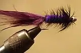 #6 Purple and Black Beadhead Woolly Bugger