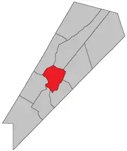 Location within Queens County, New Brunswick.