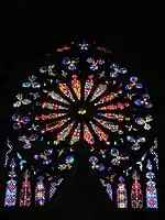 Largest rose window in the Basílica del Voto Nacional located in Quito, Ecuador