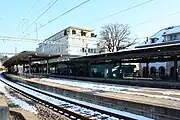 The station building across the station