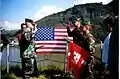 Edward Simon and George Spaulding from Bravo Company reenlistment at Ludendorff Bridge, 7 March 1998