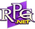 The letters RPG with a small gold net below, layered over a purple rhombus