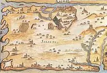 Centuries-old map of the area including nearby Rachol