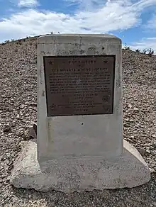 Image of the dedicatory plaque at Ragtown and the Buckeye Mining District