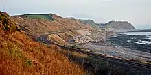 The Cumbrian coast line just north of Nethertown station, which is just to left of the house