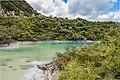 View of lake in Rainbow Mountain Scenic Reserve