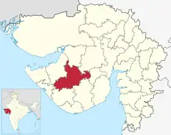 Location of district in Gujarat