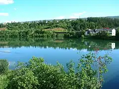 Ranelva seen from Selfors bridge. The outlet of Revelelva is also seen