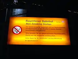 Smoking ban notification at Berlin Friedrichstraße railway station