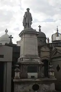 Statue of Marco Avellaneda's tomb in the Recoleta Cemetery