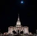 Red Cliffs Utah Temple at night