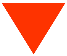 red downward-pointing triangle