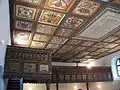 Wooden cassette ceiling of the reformed church in Szenna