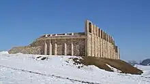 Reconstructed fortification wall/ rampart of the early La Tene period (5th century BC)