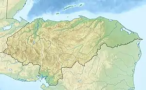 Map showing the location of Cerro Azul de Copán National Park