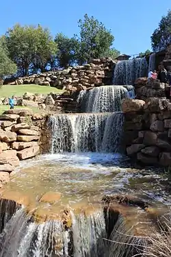 Man-made waterfall attraction in Lucy Park