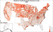 Map of Republican presidential election results by county