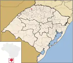 Location of Nova Candelária in Rio Grande do Sul