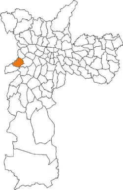 The location of Rio Pequeno district in São Paulo