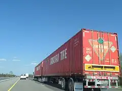 53 foot container turnpike double in Canada