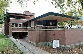 The Robie House is a Frank Lloyd Wright design.