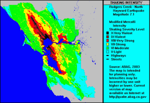 Combined Rodgers Creek and northern Hayward fault slip, magnitude 7.1