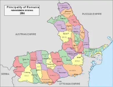 Ismail County as part of the Principality of Romania (1864–1878)