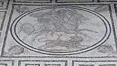 A Roman mosaic of Bellerophon slaying the Chimera, 2nd to 3rd centuries AD, Musée de la Romanité