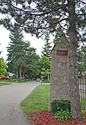 Entrance to the neighborhood at Berwick and Plymouth.