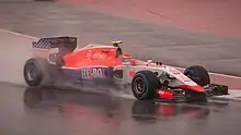 Alexander Rossi driving the Marussia MR03B at the 2015 United States Grand Prix.