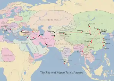 Image 40Map of Marco Polo's travels (from History of Asia)