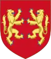 Lions combatant or armed and langued azure