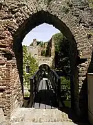 View through the main gate on the front castle