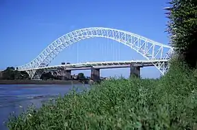 The Silver Jubilee Bridge, Runcorn named in honour of the Queen's Silver Jubilee