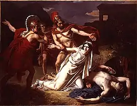 Antigone donnant la sépulture à Polynice by Sébastien Norblin (1825)